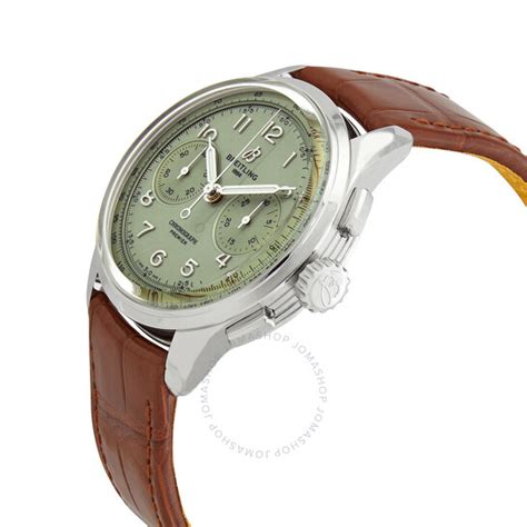 breitling hand wind green dial